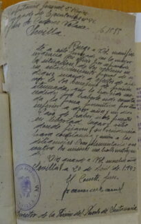 Carta manuscrita de 1943 (AHPC)