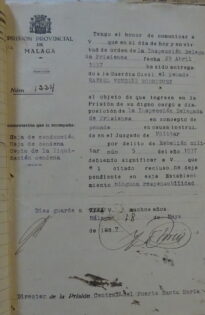 Hoja de conducción de laprisión de MálagaaladeCádiz, 1937 (AHPC)
