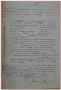 Certificado del Consejo de Guerra Permanente, Ronda, 1939 (AHPC)