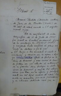 Instancia manuscrita de Manuel Batista, 1942 (AHPC)