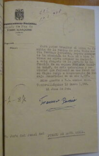 Oficio del juez de paz de Torre Alháquime, 1948 (AHPC)