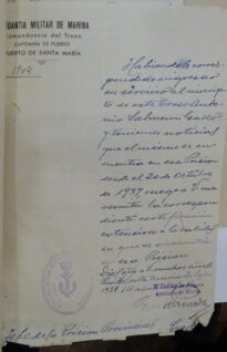 Oficio de la Comandancia de Marina, 1938 (AHPC)